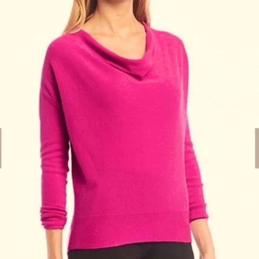 Antonio Melani Cashmere Cowl Neck Sweater - Barbiecore Pink